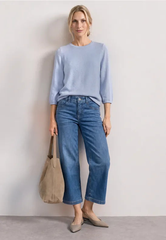 Street One Knit-Look Top with Drawstring Hem | 3/4 Sleeve | 325612