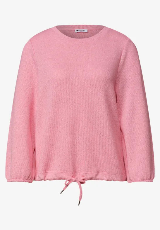 Street One Knit-Look Top with Drawstring Hem | 3/4 Sleeve | 325612