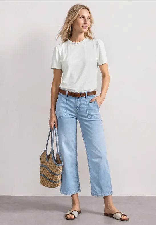 Street One Frill Neck Jersey Top | Short Sleeve | 325614