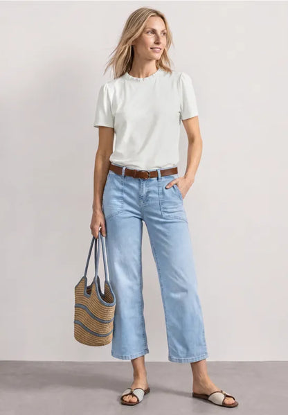 Street One Frill Neck Jersey Top | Short Sleeve | 325614