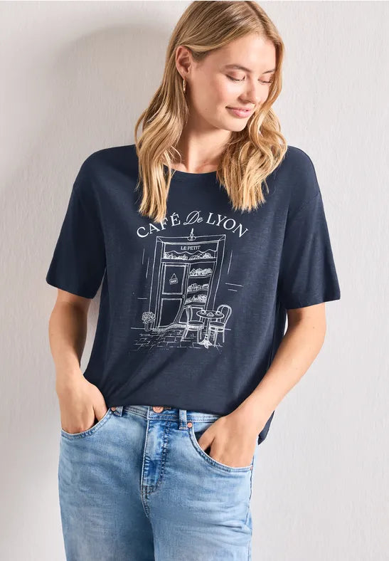 Street One Cotton T Shirt with front print 325627