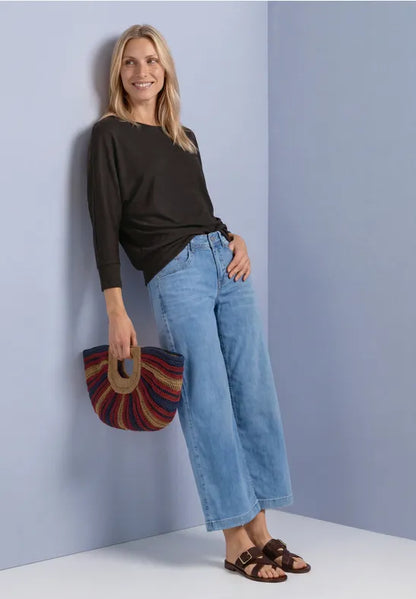 Street One Batwing Fine Knit In Black Coffee 325706