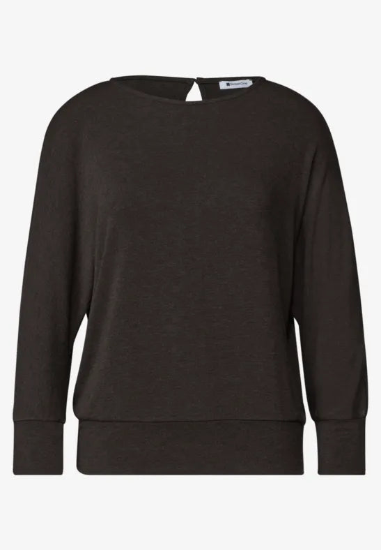 Street One Batwing Fine Knit In Black Coffee 325706