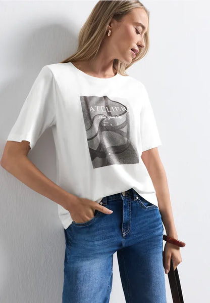 Street One Cotton Blend Photo Print T Shirt 325718