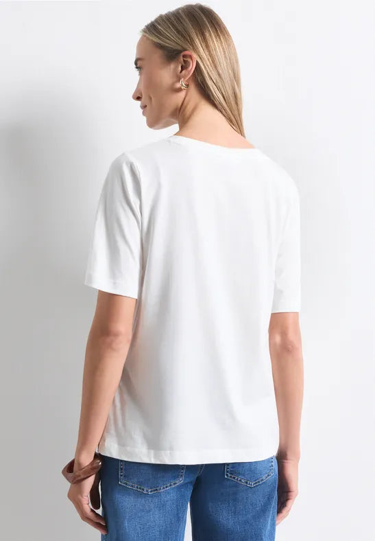 Street One Cotton Blend Photo Print T Shirt 325718