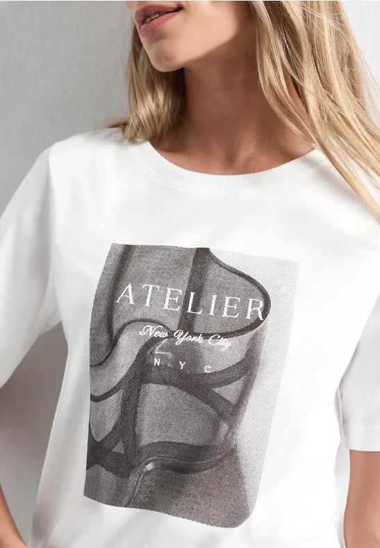 Street One Cotton Blend Photo Print T Shirt 325718