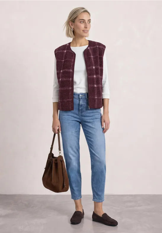 Street One Teddy Gilet with Zip Closing and pockets 325725