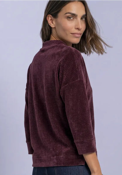 Street One 3/4 Sleeve Velvety feel Top with funnel neck 325847