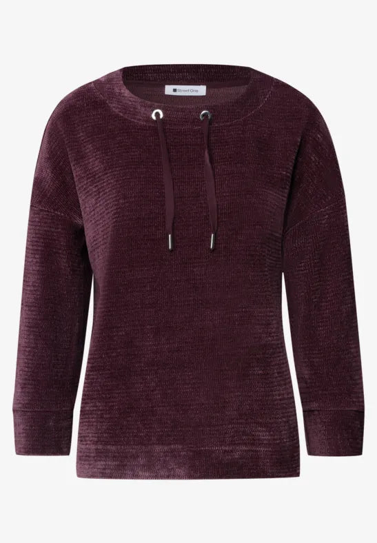 Street One 3/4 Sleeve Velvety feel Top with funnel neck 325847
