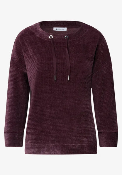 Street One 3/4 Sleeve Velvety feel Top with funnel neck 325847