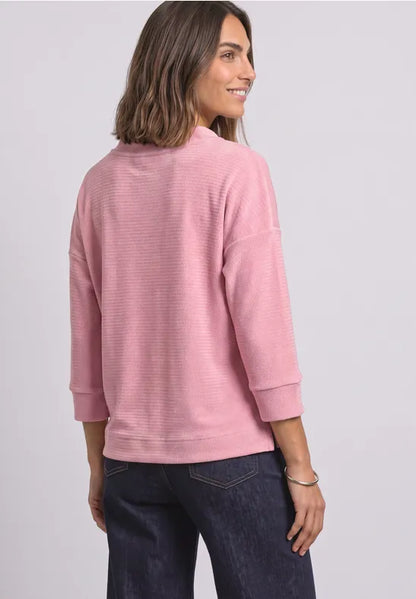 Street One 3/4 Sleeve Velvety feel Top with funnel neck 325847
