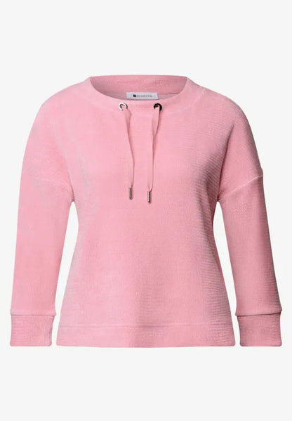 Street One 3/4 Sleeve Velvety feel Top with funnel neck 325847