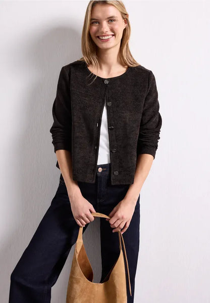 Street One Long-sleeved jacket with round neck and buttons 325850