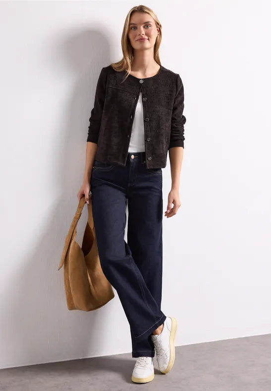 Street One Long-sleeved jacket with round neck and buttons 325850