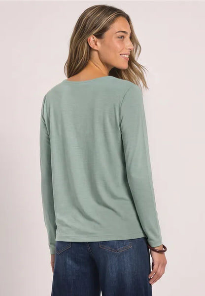 Street One  Silk-look shirt with waterfall front 326056