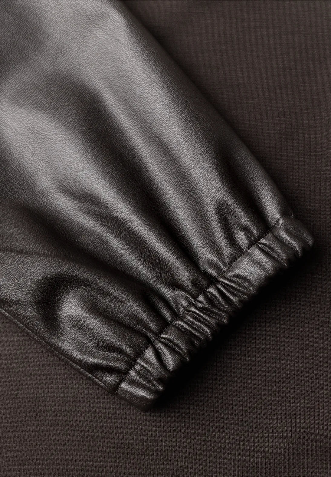 Street One 3/4 sleeve top with  leather look sleeves