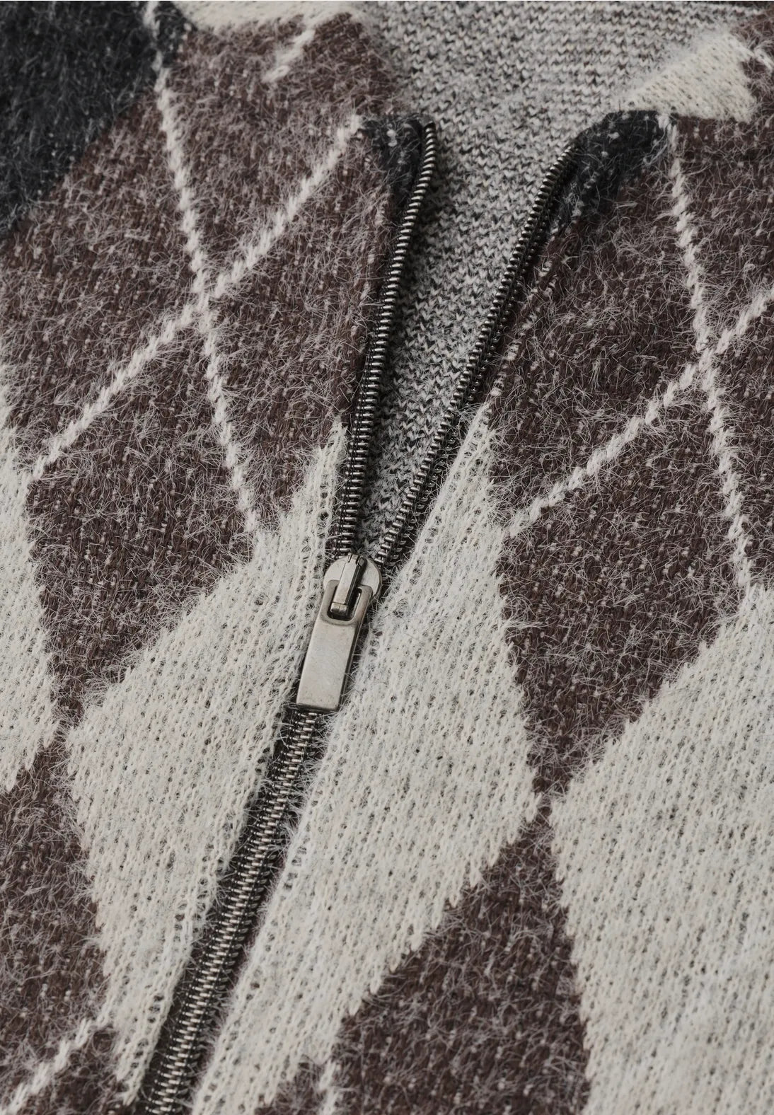 Street One Argyle print knit  jacket with zip  326066