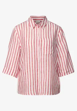 Street One Linen Stripe shirt Red