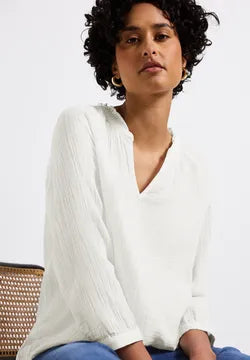 Street One pure cotton muslin blouse  345736 White
