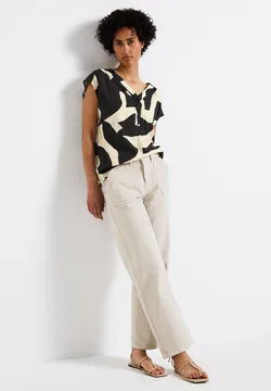 Street One Print v Neck Blouse 345739