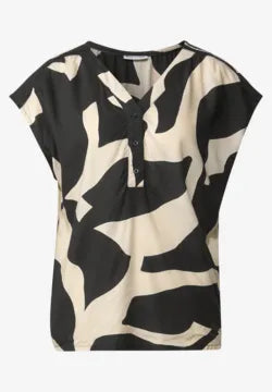Street One Print v Neck Blouse 345739