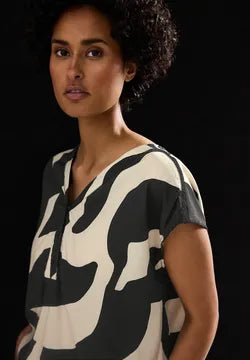 Street One Print v Neck Blouse 345739