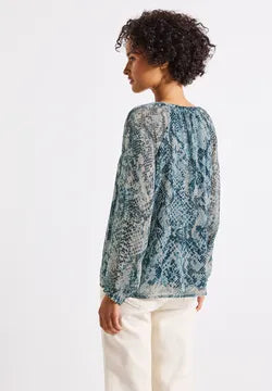 Street One Chiffon blouse in snakeskin print with jersey lining  345892