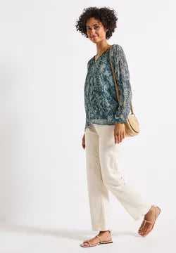 Street One Chiffon blouse in snakeskin print with jersey lining  345892