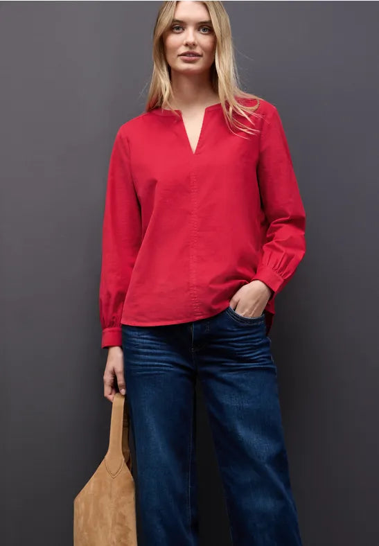 Street One Fine cord shirt in Racing Red 346089