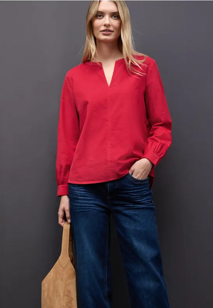 Street One Fine cord shirt in Racing Red 346089