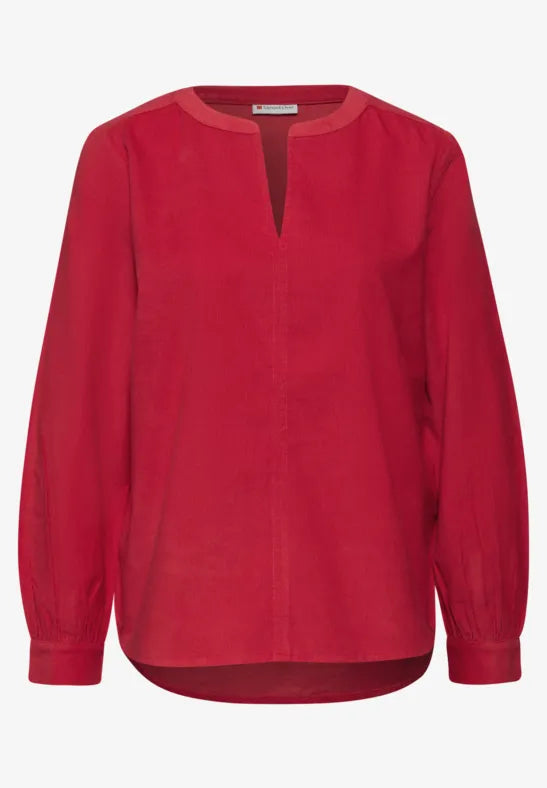 Street One Fine cord shirt in Racing Red 346089