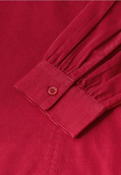Street One Fine cord shirt in Racing Red 346089