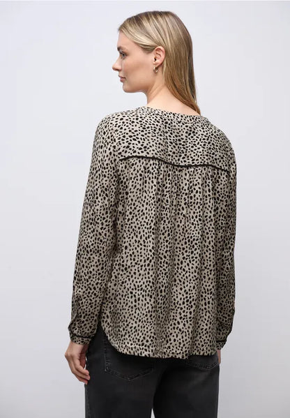 Street One Leo Print Blouse with piping detail 346114
