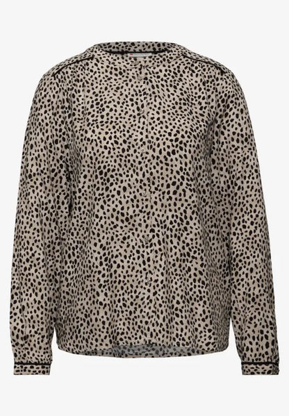 Street One Leo Print Blouse with piping detail 346114