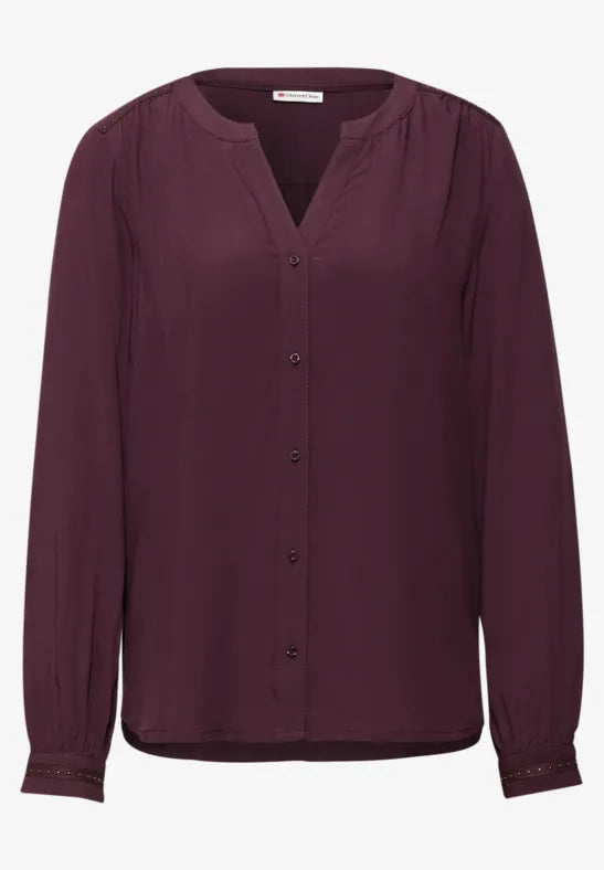 Cecil v neck shirt with Stud detail 346158