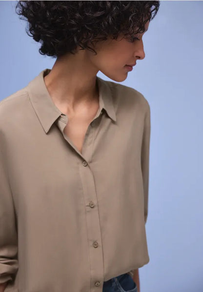 Street One Blouse with Collar and Sporty Waistband 346365