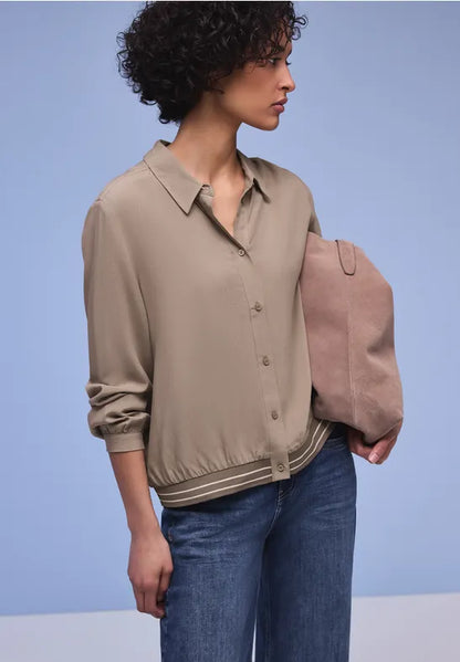 Street One Blouse with Collar and Sporty Waistband 346365