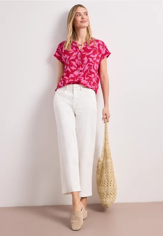 Street One Print blouse with Deep elasticated waistband 346634