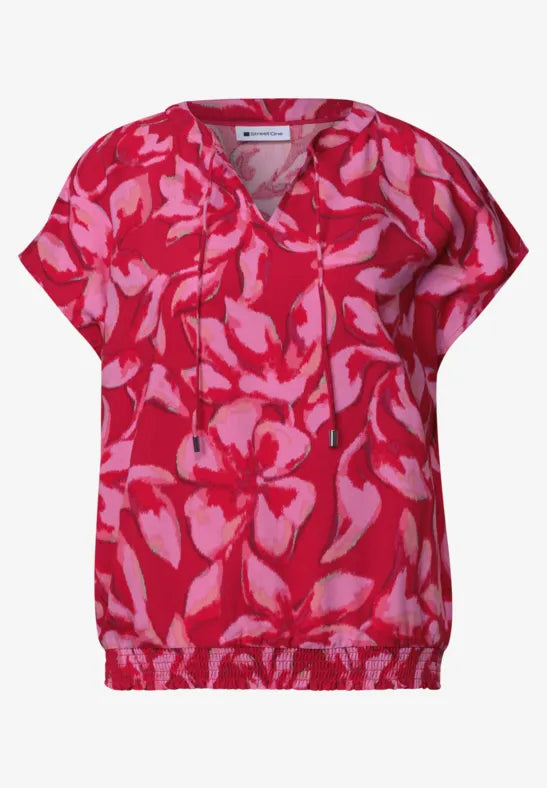 Street One Print blouse with Deep elasticated waistband 346634