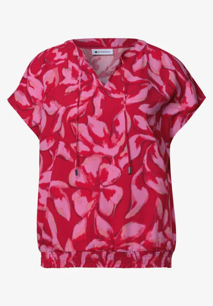 Street One Print blouse with Deep elasticated waistband 346634
