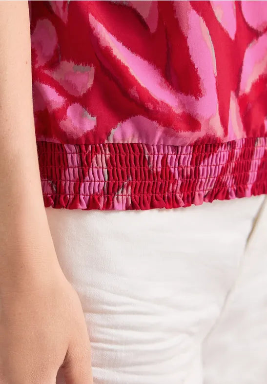 Street One Print blouse with Deep elasticated waistband 346634