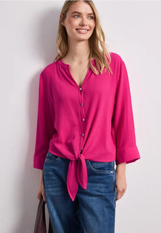 Street One 3/4 sleeve blouse with front tie detail 346641
