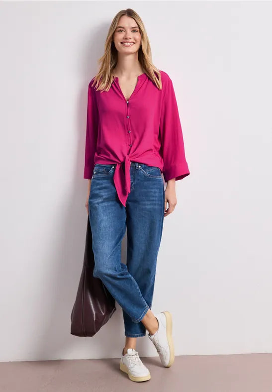 Street One 3/4 sleeve blouse with front tie detail 346641