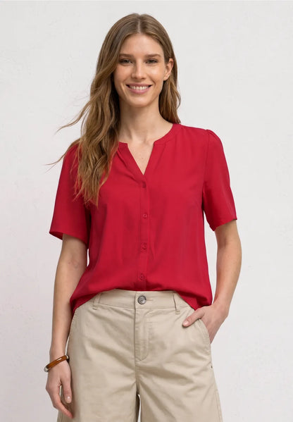Street One Short-sleeved blouse with split neck and buttons 346642