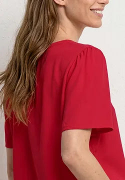 Street One Short-sleeved blouse with split neck and buttons 346642