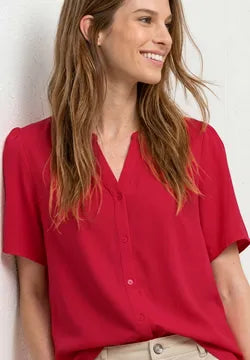 Street One Short-sleeved blouse with split neck and buttons 346642