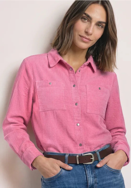 Street One  Corduroy shirt blouse with breast pockets 346941