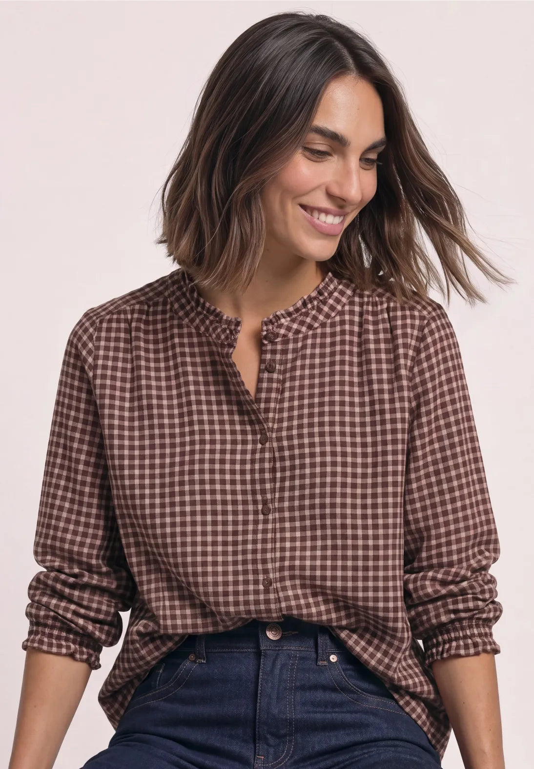 Street One Long-sleeved blouse with round neck and ruffles346946