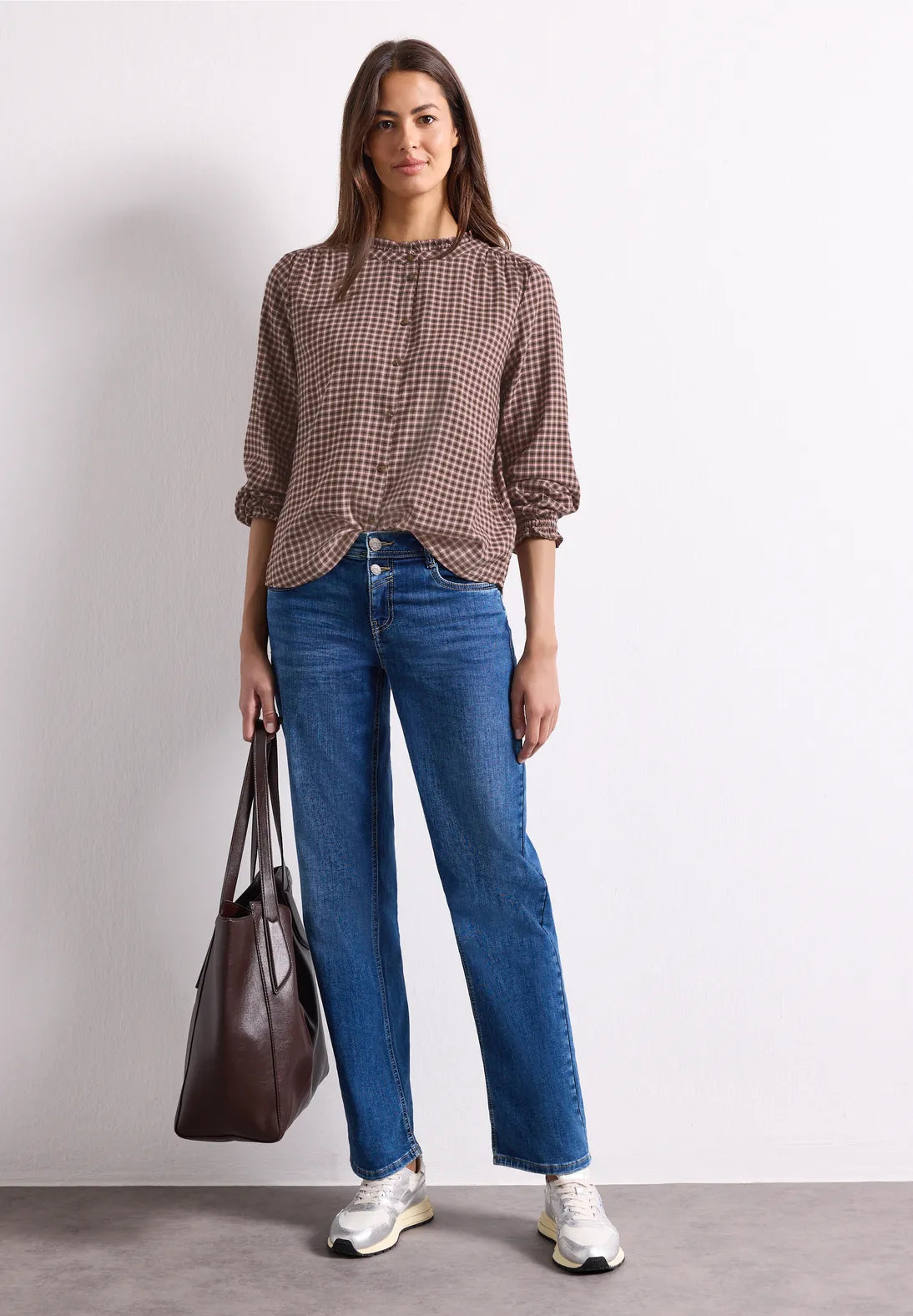 Street One Long-sleeved blouse with round neck and ruffles346946