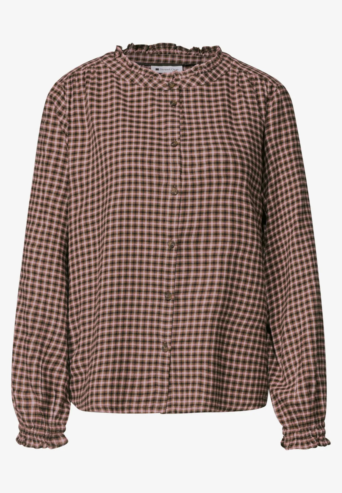 Street One Long-sleeved blouse with round neck and ruffles346946